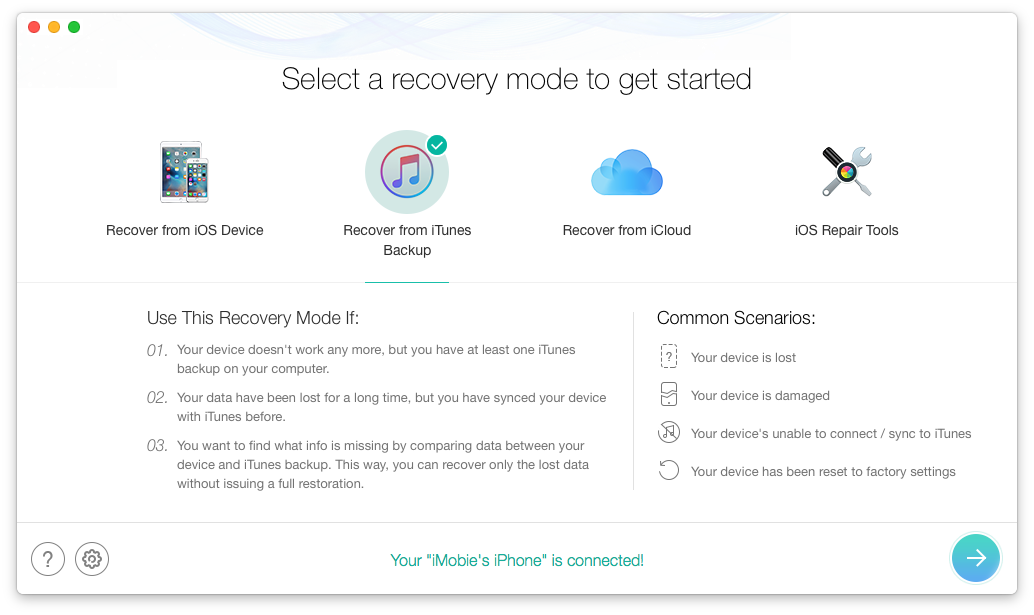 iPhone Data Recovery - Two Recovery Mode 2