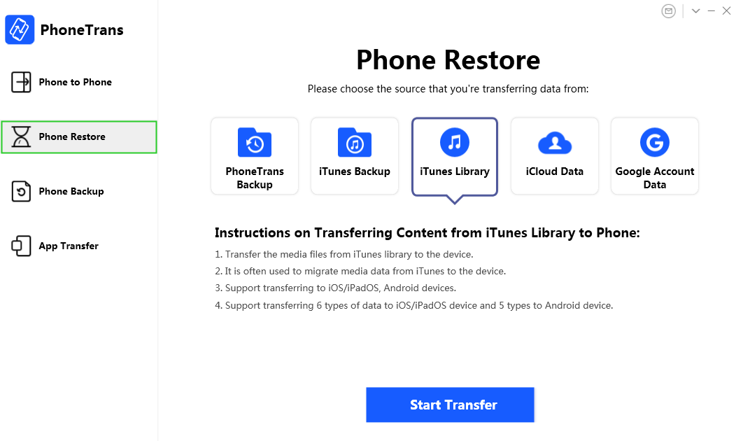 Select Phone Restore Option