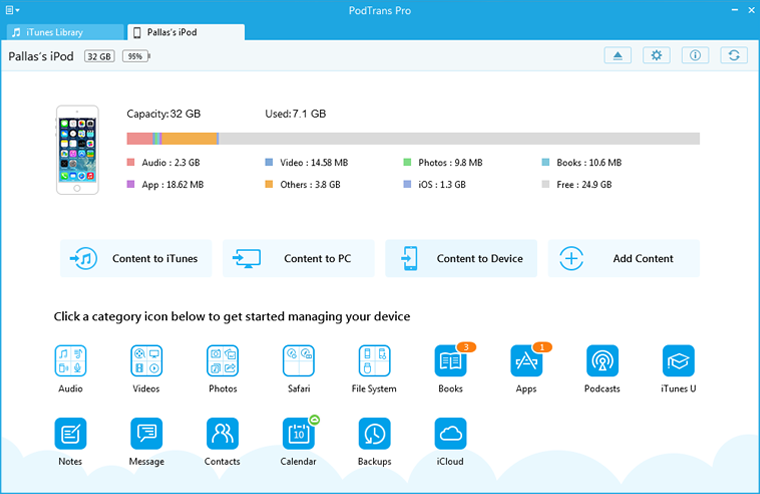 PodTrans Pro main interface