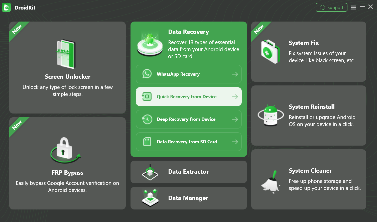 Choose“Quick Recovery from Device” Mode