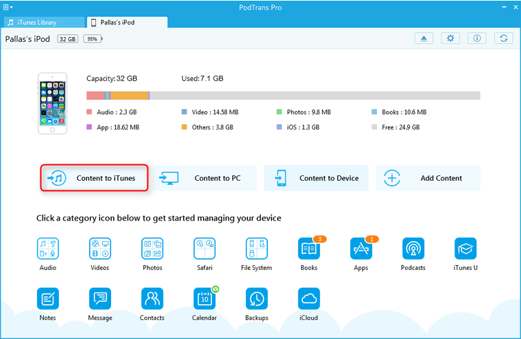 PodTrans Pro main interface