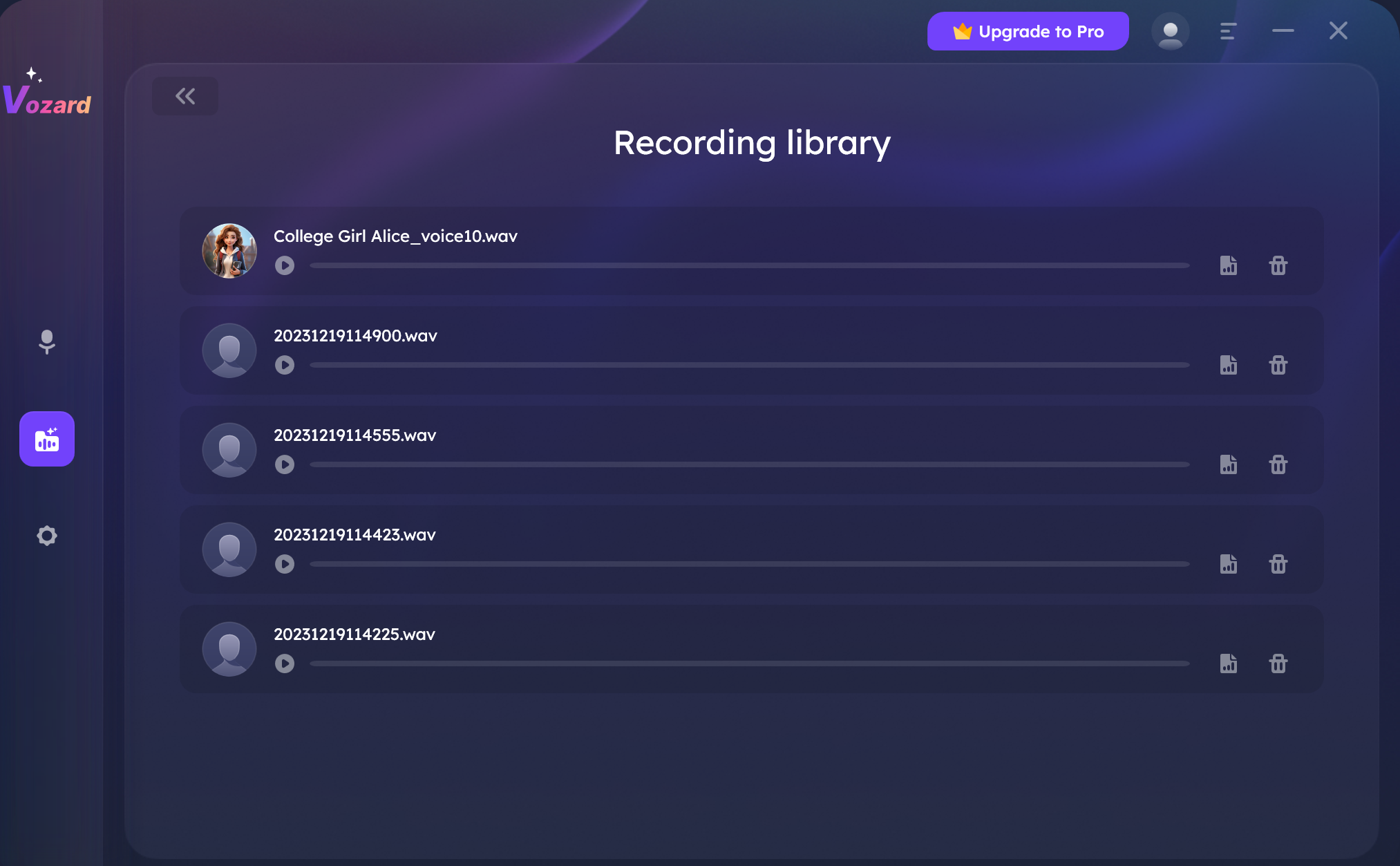 Recording Library Option