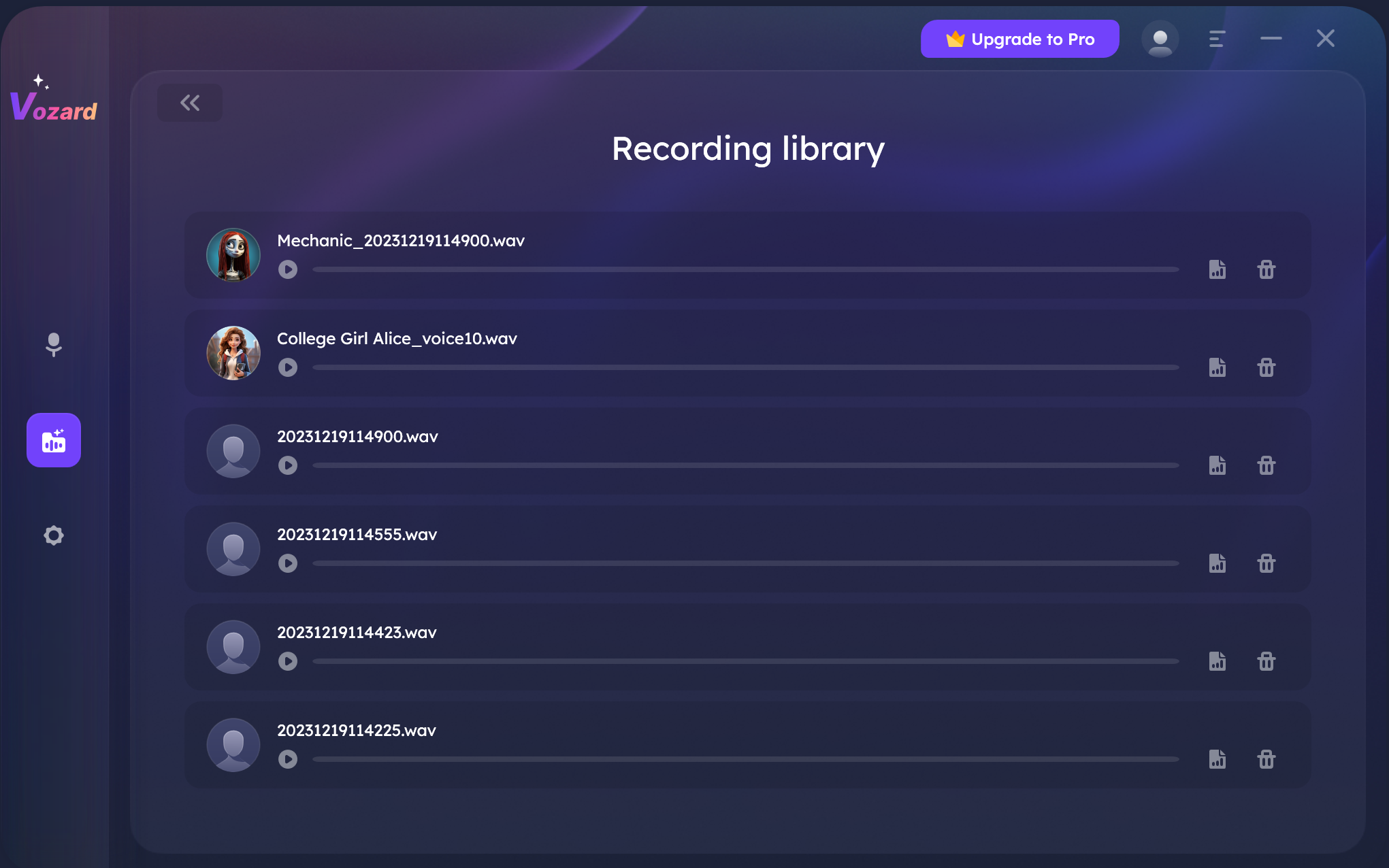 Recording Library Option