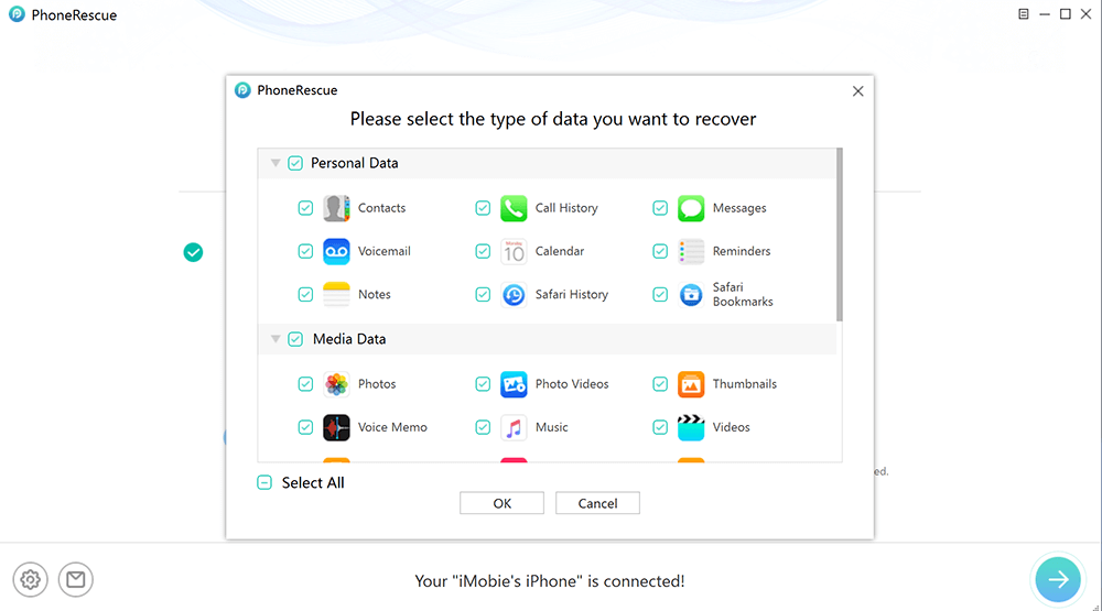 Select the Type of Data to Scan