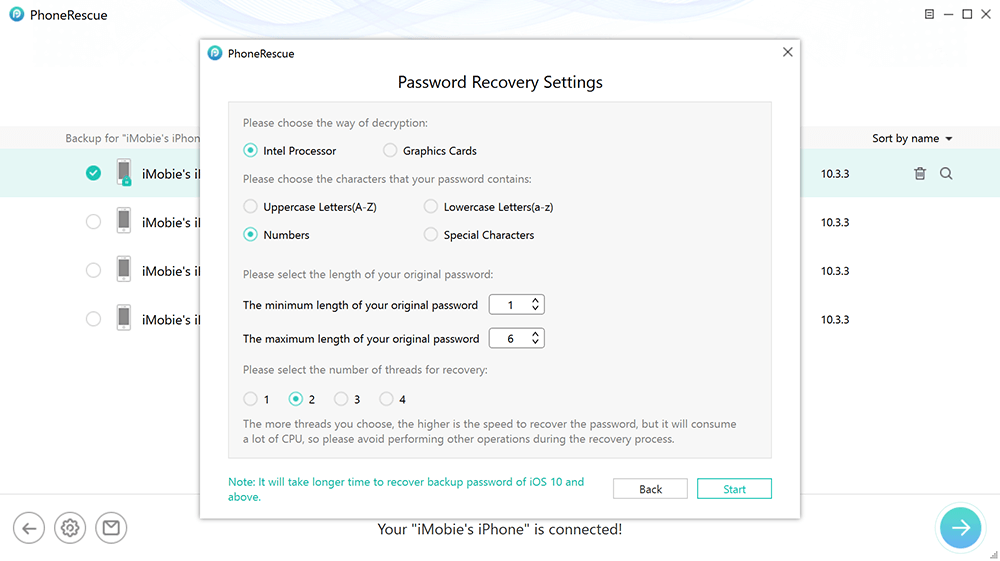 Password Recovery Settings