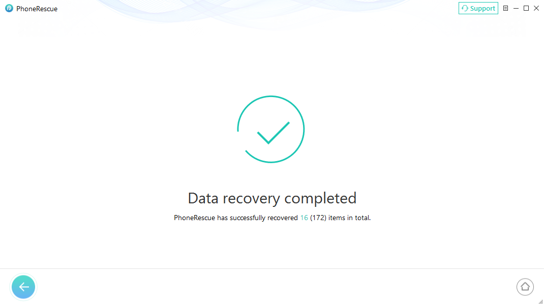 iTunes Backup Recovery Completed