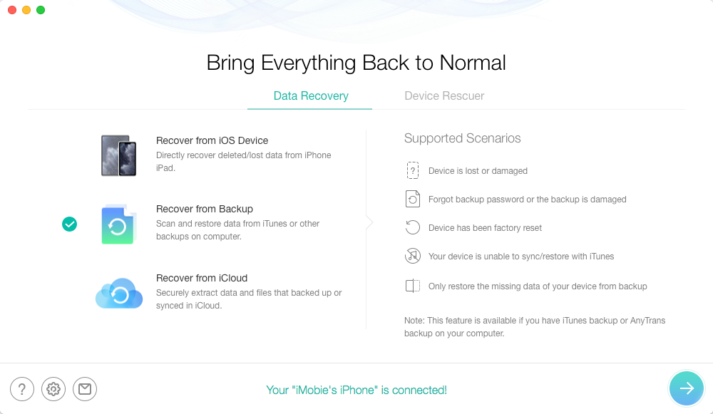 Recover for iOS Online Guide \u2013 Recover Data from iTunes Backup