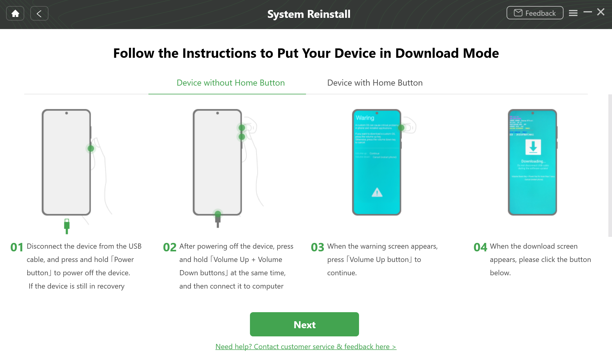 Follow Instructions to Put Your Device into Download Mode