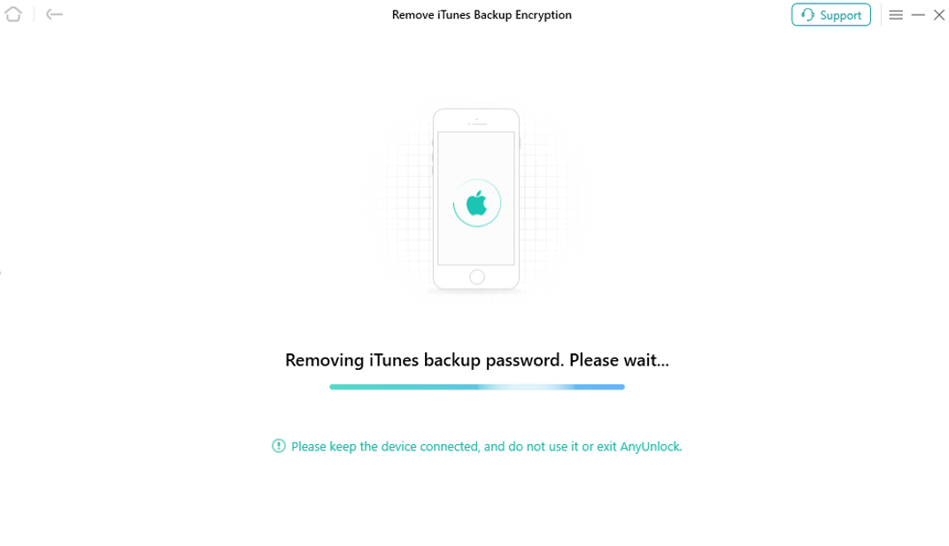 Remove Backup iTunes Encryption