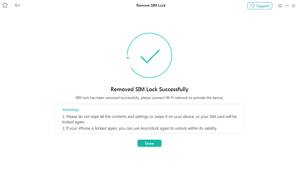 Succeed to Remove SIM Lock