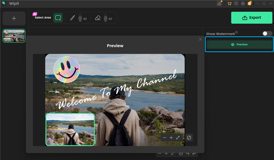 Preview Photo Watermark Removal Effect