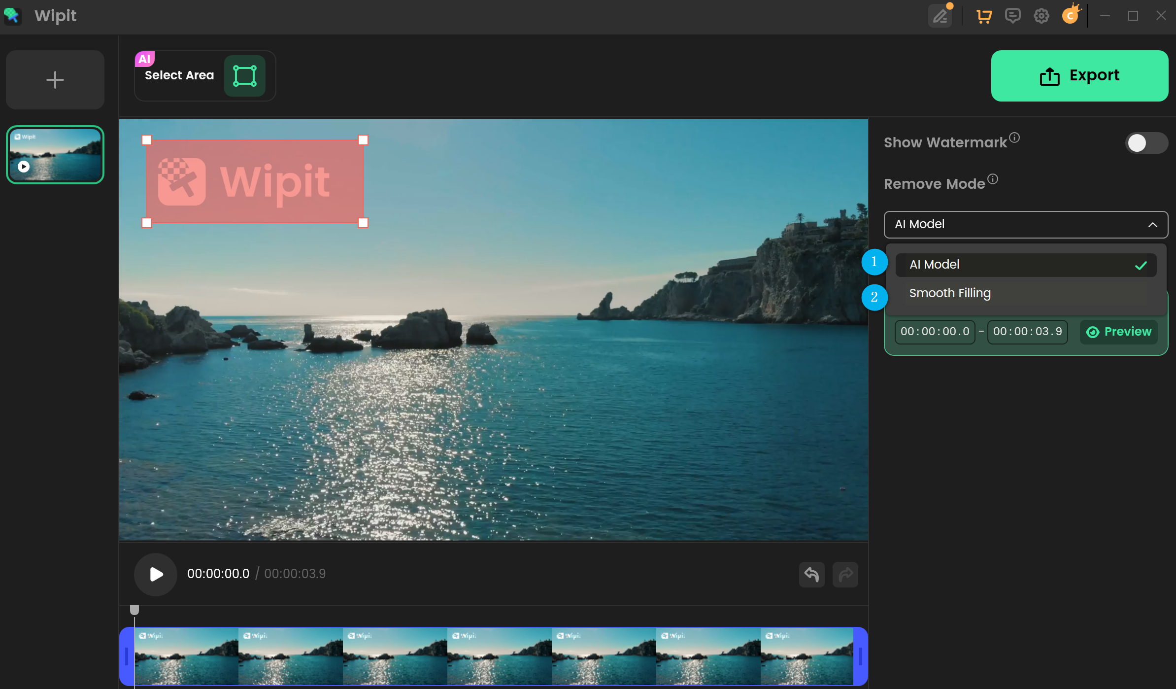 Select the Remove Model