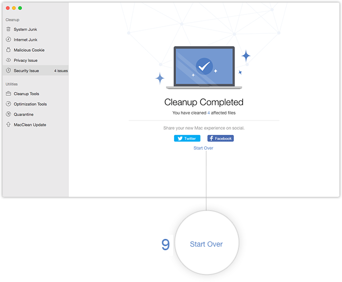 Cleanup Complete Page