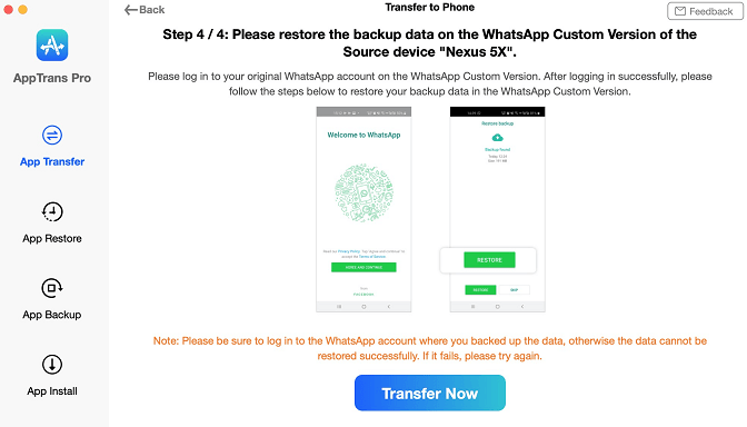 Restore Data from WhatsApp Backup