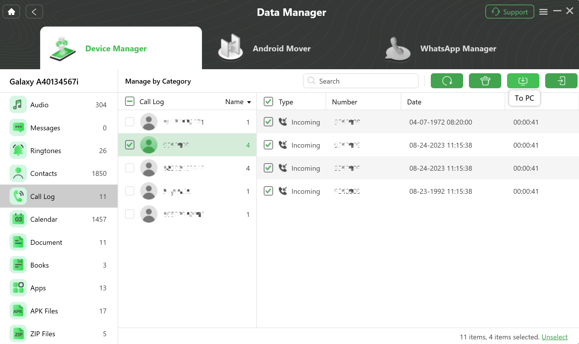 Manage Your Call Log