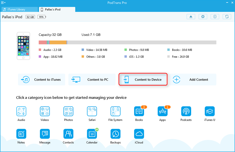 PodTrans Pro main interface