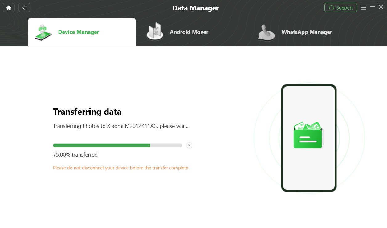 Wait for the Transferring Process.