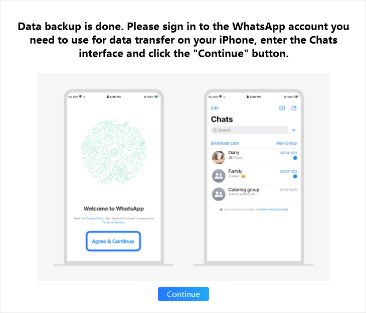 Connectez-vous au compte WhatsApp sur iPhone
