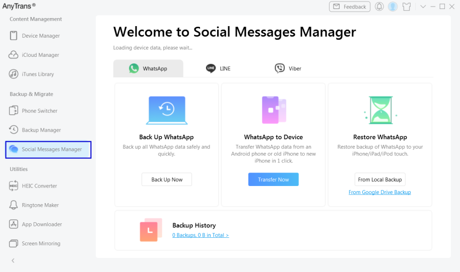 Choose Social Messages Manager