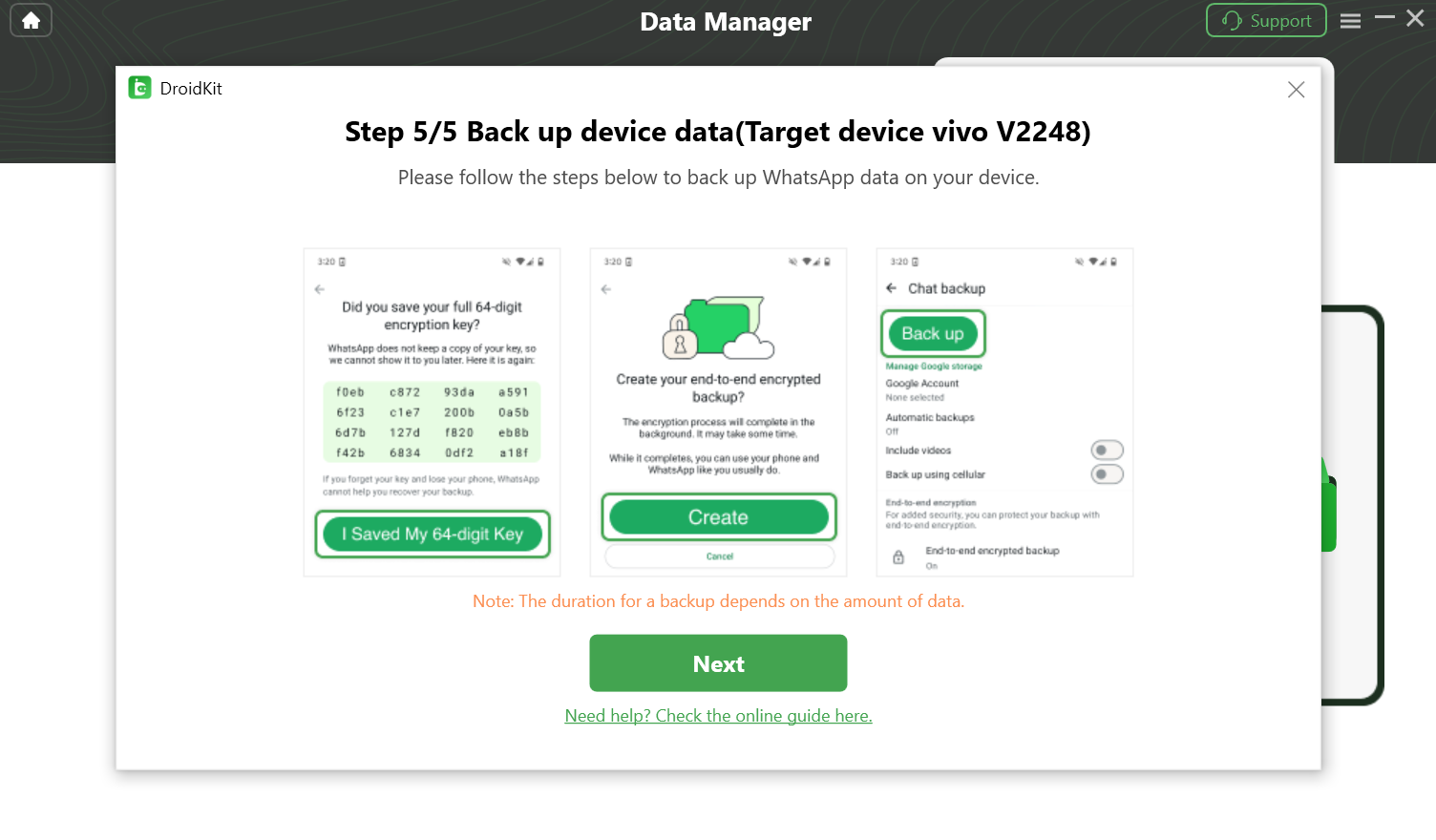 Click the Next Button