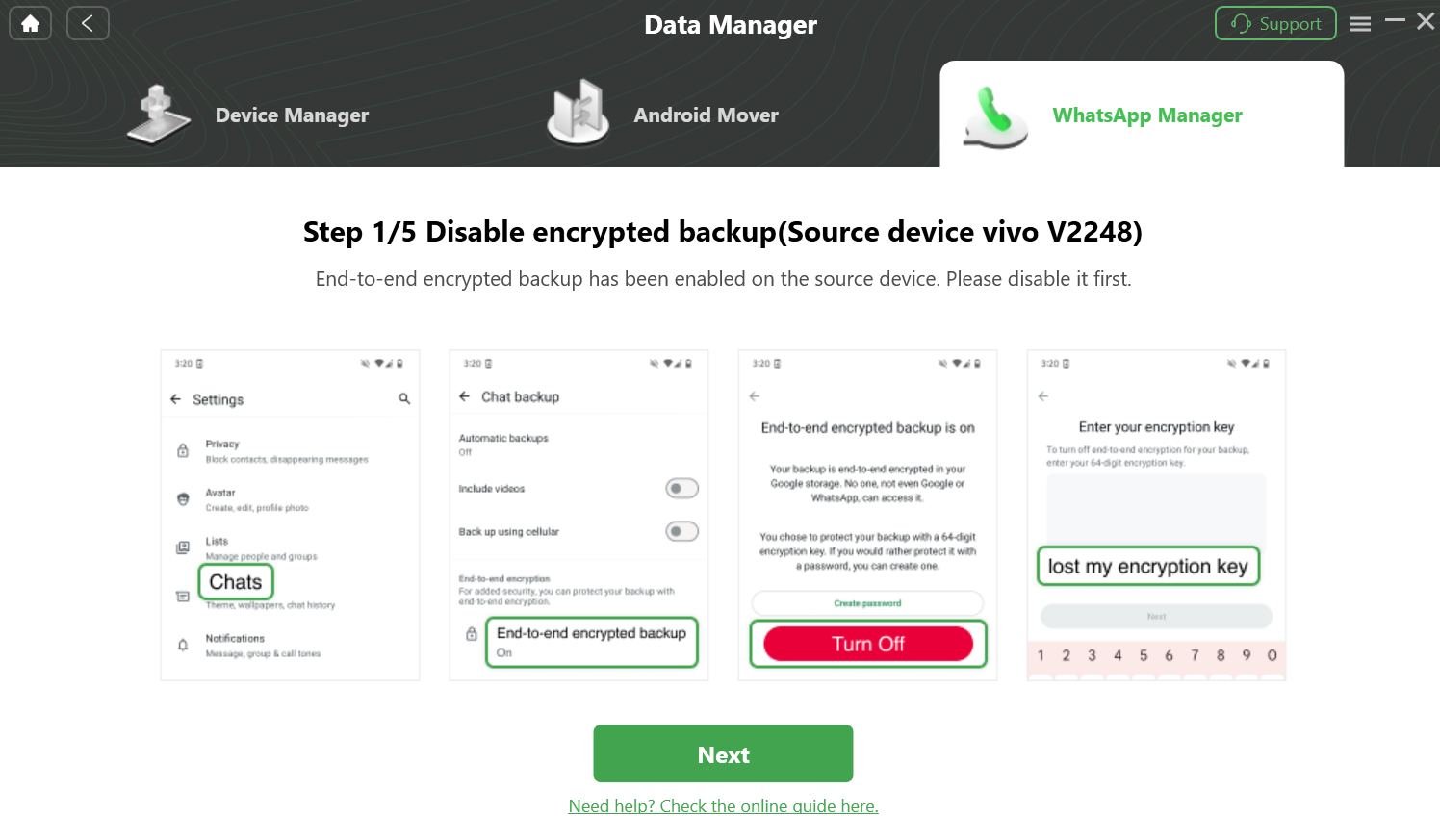 Turn Off  End-to-End Encrypted Backup