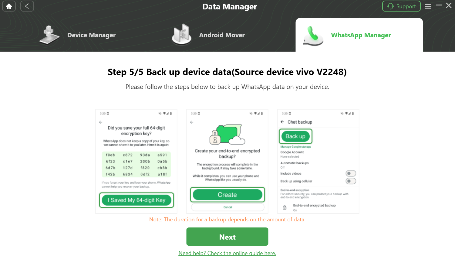 Click the Next Button