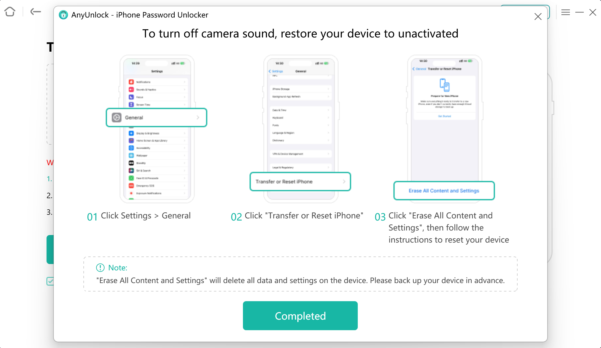 Restore the Device to an Unactivated State