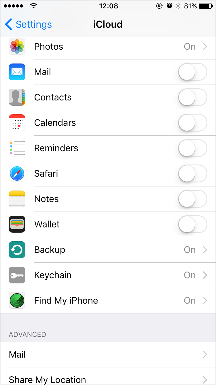 disable find my iphone from icloud