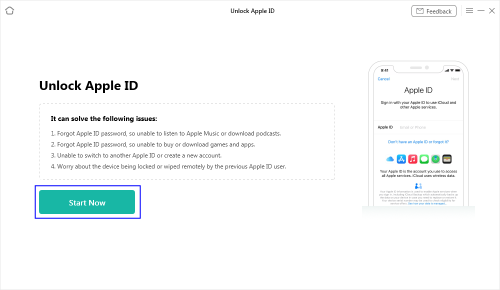 Choose Unlock Apple ID Mode Again