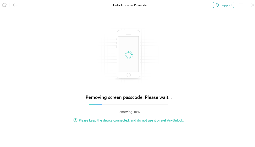 Start to Remove Screen Passcode