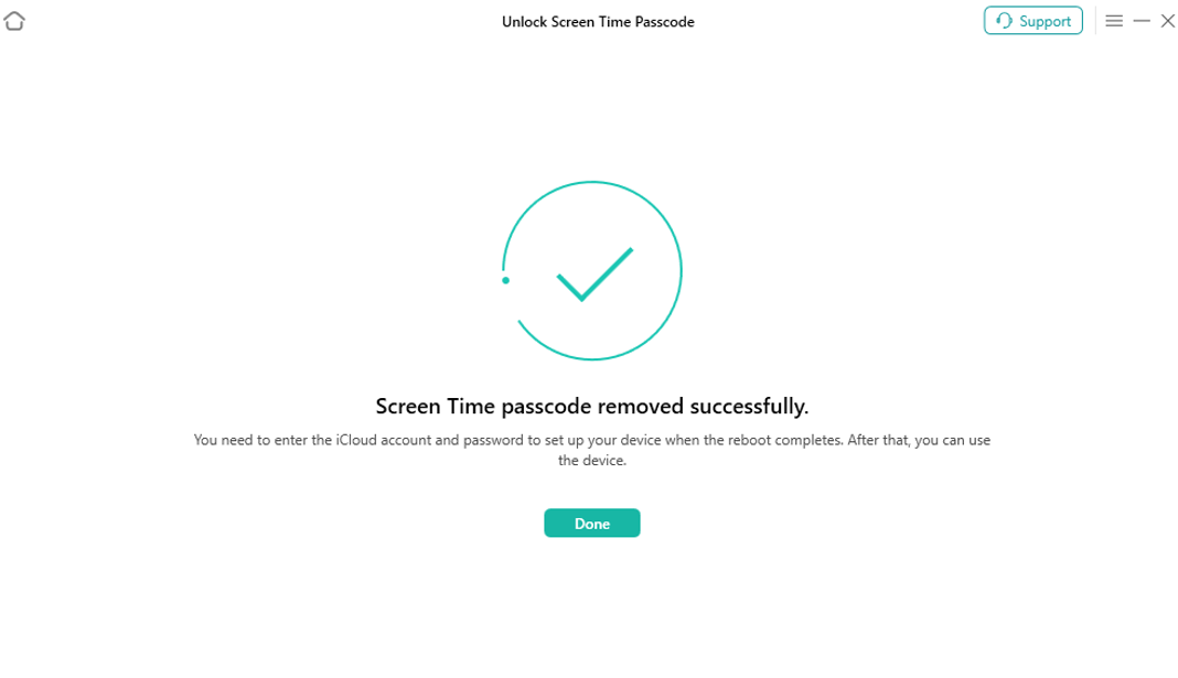 Screen Time Passcode Removed Successfully