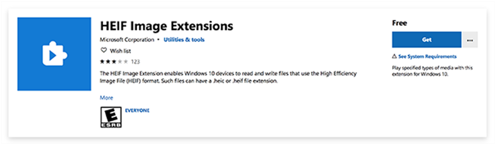 Install HEIF Image Extensions for the Photos app on your PC