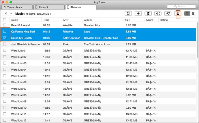 How to get music from iPhone4s to iPhone 5 – Step 4
