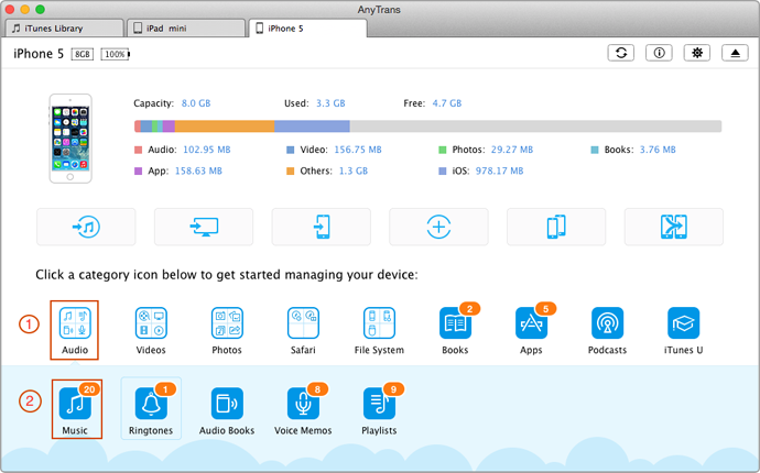 How to Transfer Music from iPhone to iPad/iPad to iPhone – Step 2