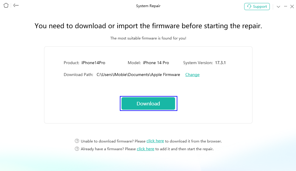 Download Suitable Firmware
