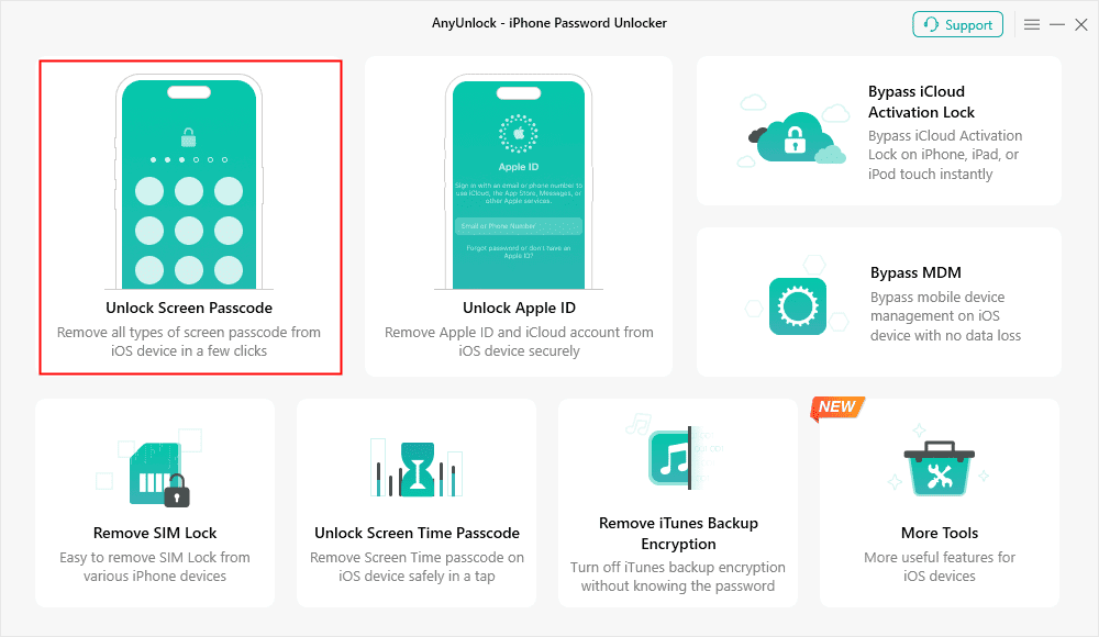 Choose Unlock Screen Mode