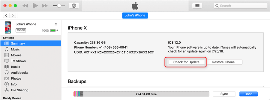 Check for Update in Finder
