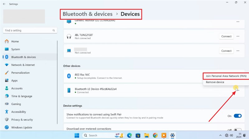 Choose Join Personal Area Network
