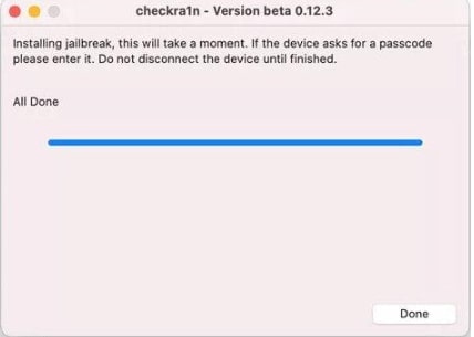 Click Done Checkra1n