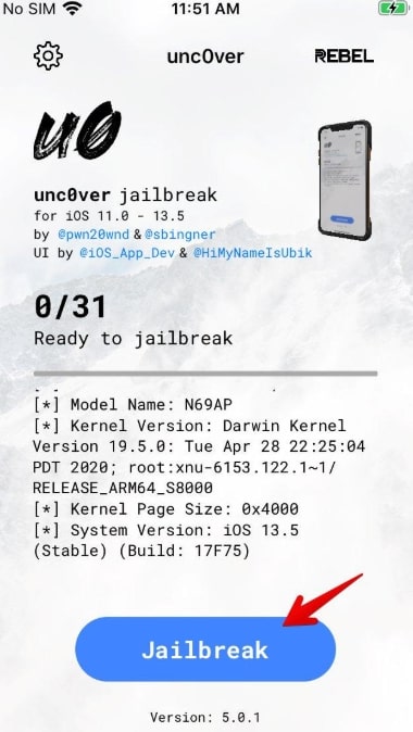Click Jailbreak Unc0ver