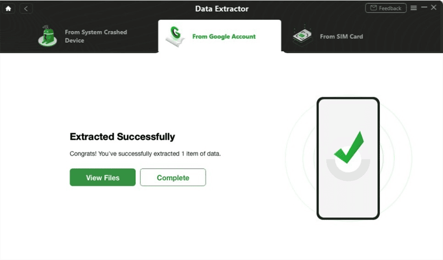 Data Extracted from Google Account