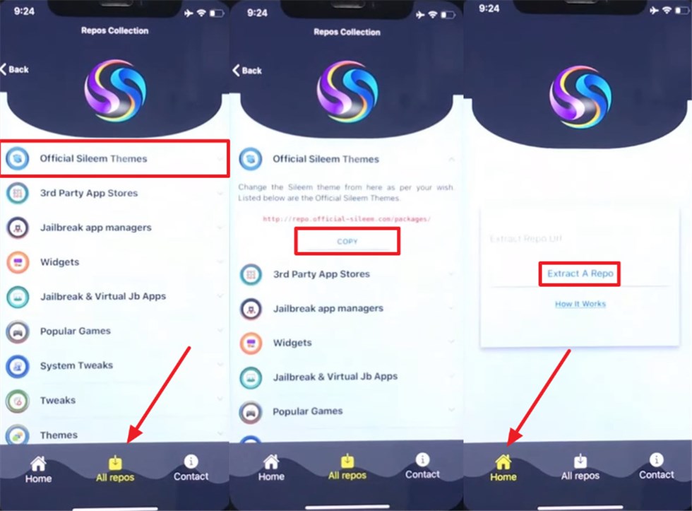 Jailbreak iPhone via Sileem Repo Extractor