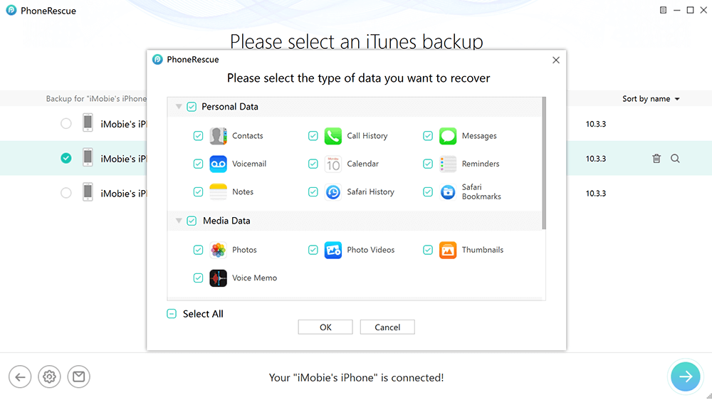 Select Data Type You Want to Recover