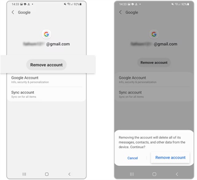 Remove Google Account from Samsung