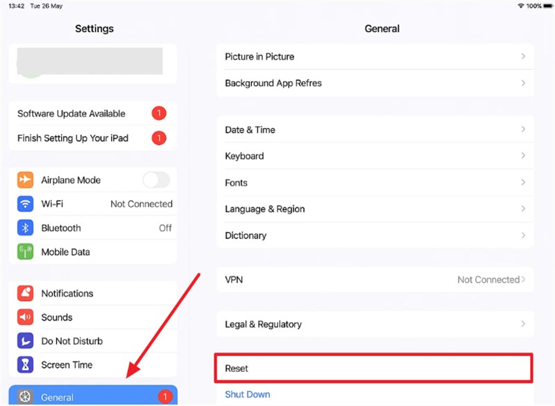 Reset All Settings on iPad
