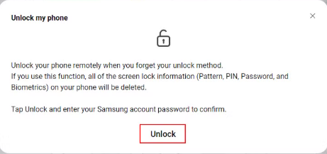 Samsung Remote Unlock