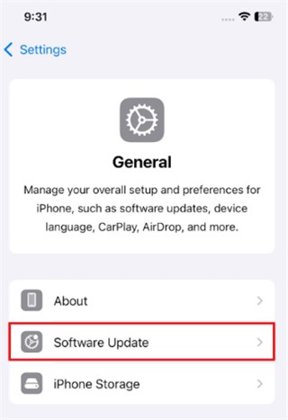 Tap Software Update
