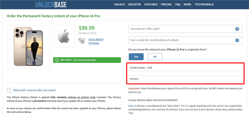 Enter SIM Information in UnlockBase