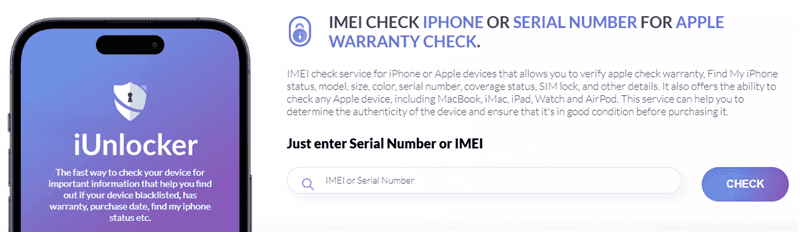iUnlocker IMEI Check