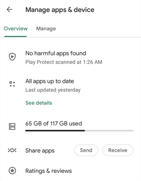 Manage Apps & Device